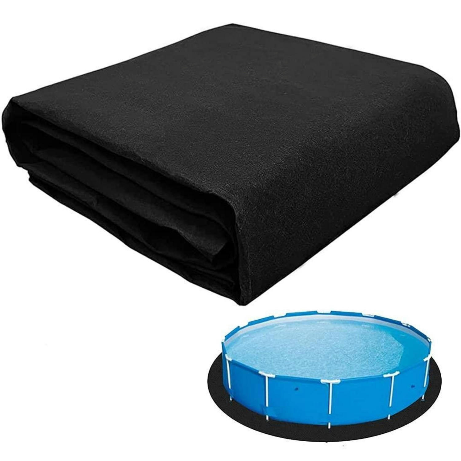 POOL Bodenplane Rund 4 m Filz - Schwarz, Textil (400/400cm)