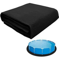 POOL Bodenplane Rund 4 m Filz - Schwarz, Textil (400/400cm)