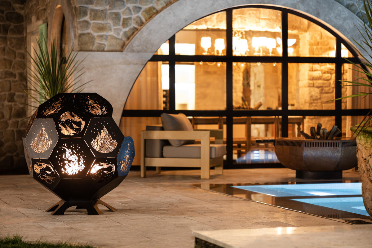 FEUERSTELLE LUNA große Feuerschale Corten 100 x 100 x 110 cm 75 kg aus Cortenstahl - Kupferfarben, Metall (100/110/100cm) - The Favilla