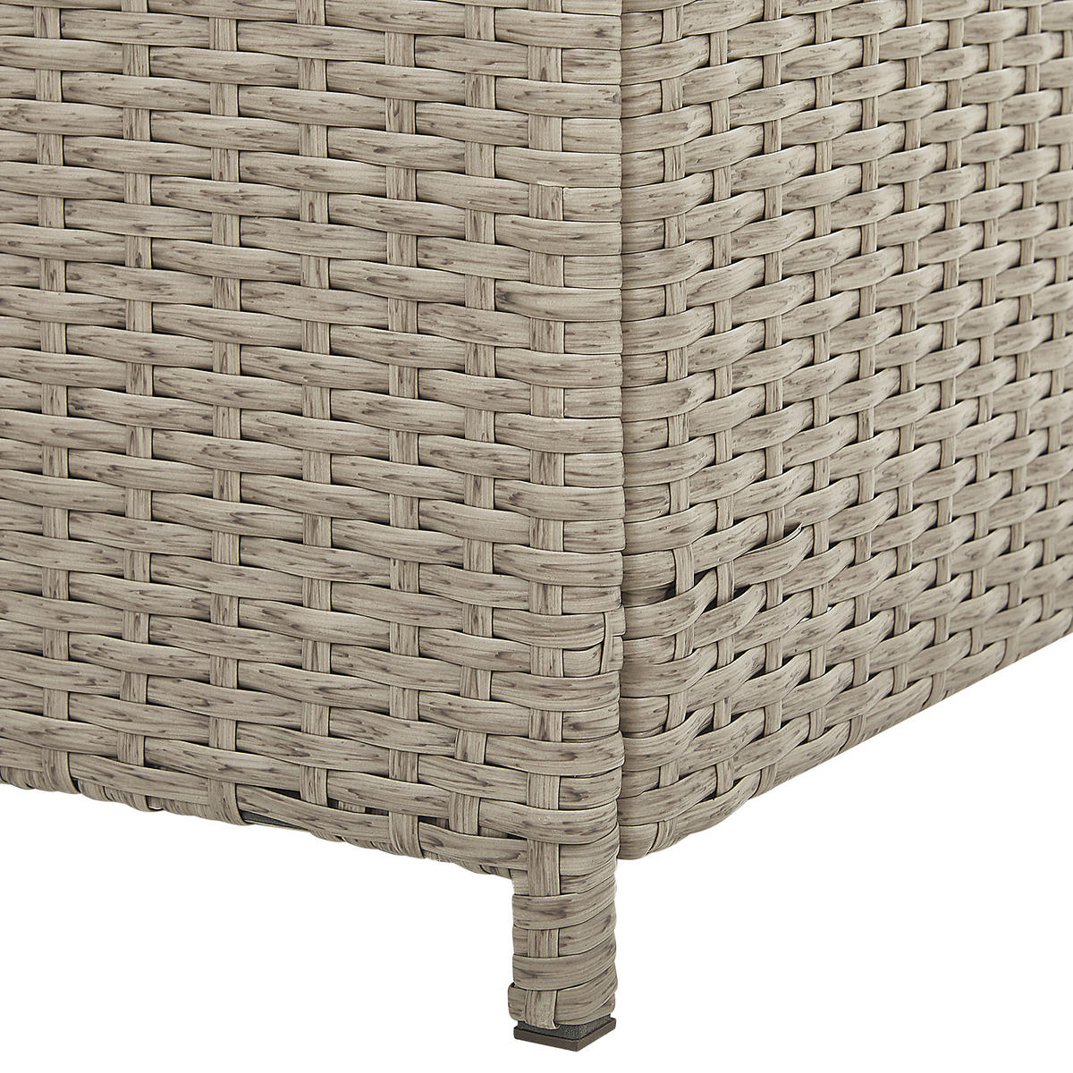 AUFLAGENBOX Rattan taupe 126/46 cm Modena - Beige/Schwarz, Kunststoff (126/63/46cm) - Beliani