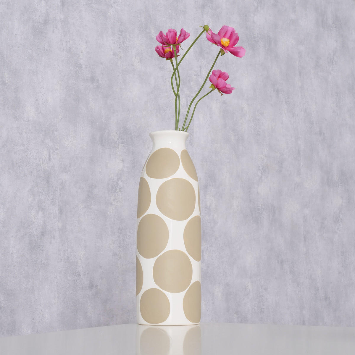 KERAMIKVASE Punkty 28 cm - Beige, Keramik (28cm) - Boltze Home