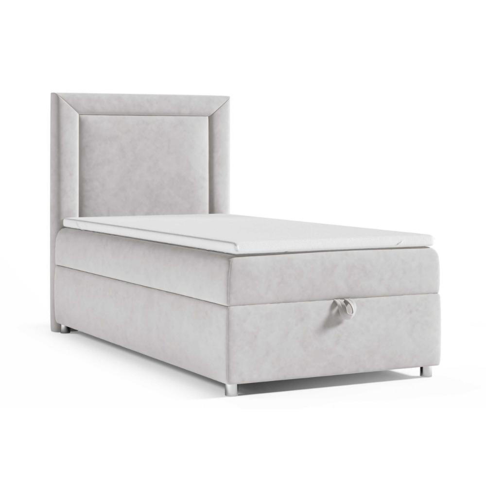 BOXBETT mit Bettkasten Trinity K-3 SINGLE Bonellfederkern inkl. Topper - Silberfarben, Holz/Holzwerkstoff (100/200cm) - Best For Home