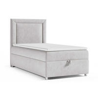 BOXBETT mit Bettkasten Trinity K-3 SINGLE Bonellfederkern inkl. Topper - Silberfarben, Holz/Holzwerkstoff (70/200cm) - Best For Home