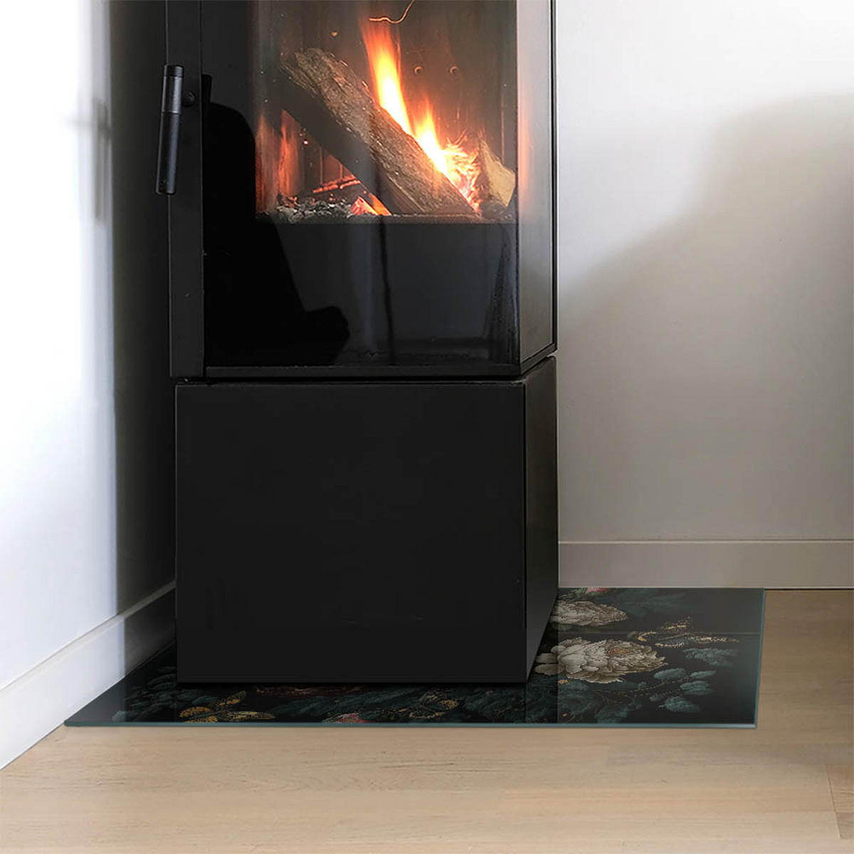 GLASPLATTE für Kamin 60x40 cm Grün - Grün, Glas (60/40/0.4cm) - ArtPrintCave