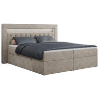 BOXBETT GOLD-6 LED 180/200 Beige Struktur - H3 - Beige, Holz/Textil (180/200cm) - MKS