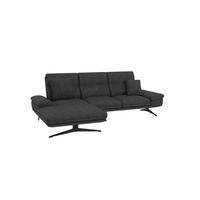 ECKSOFA Loris Schwarz Samt - Ottomane links - Schwarz, Holz/Textil (294/175cm) - S-Style Möbel