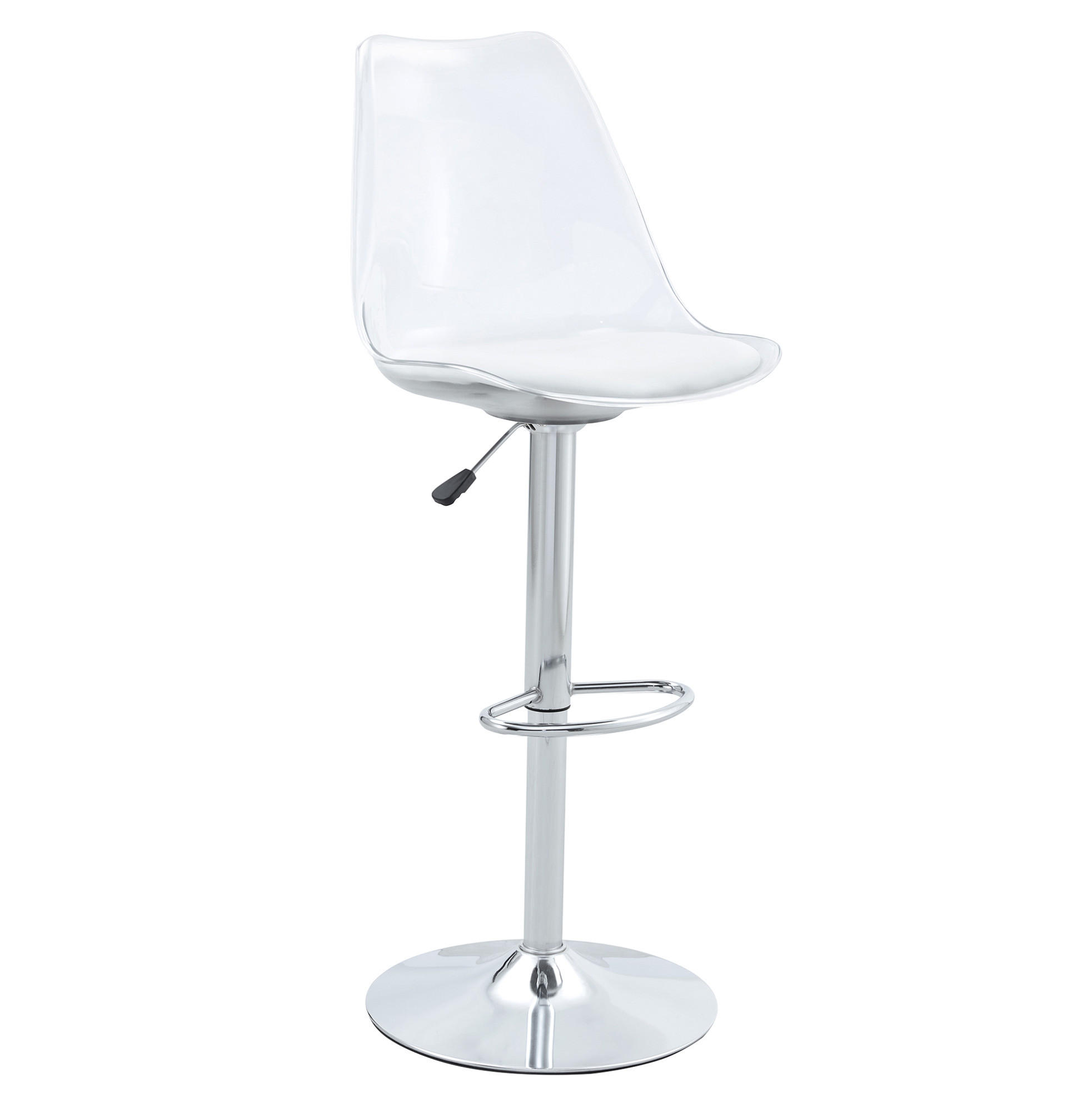 BARHOCKER höhenverstellbar 2er-Set Transparent Silber - Silberfarben, Metall (53.3/120/45.7cm) - Meubliv