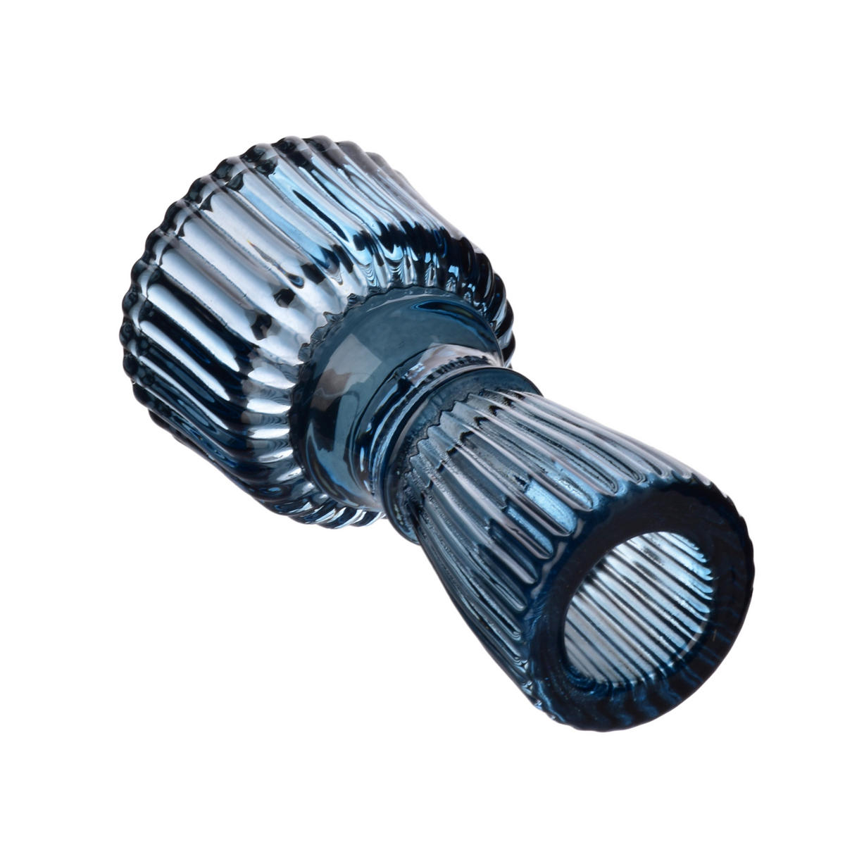 KERZENHALTER Patricia blau 5/5/10 cm Glas - Blau, Glas (5/10/5cm) - Mondex