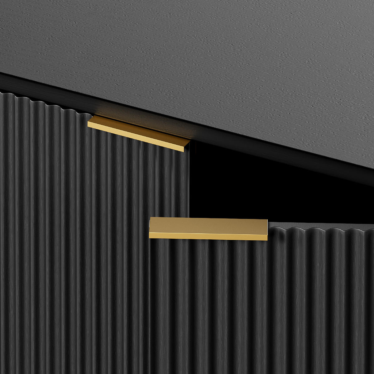 SIDEBOARD Schwarz 80/40/80 cm - Schwarz, Holzwerkstoff (80/80/40cm) - PANGIVO