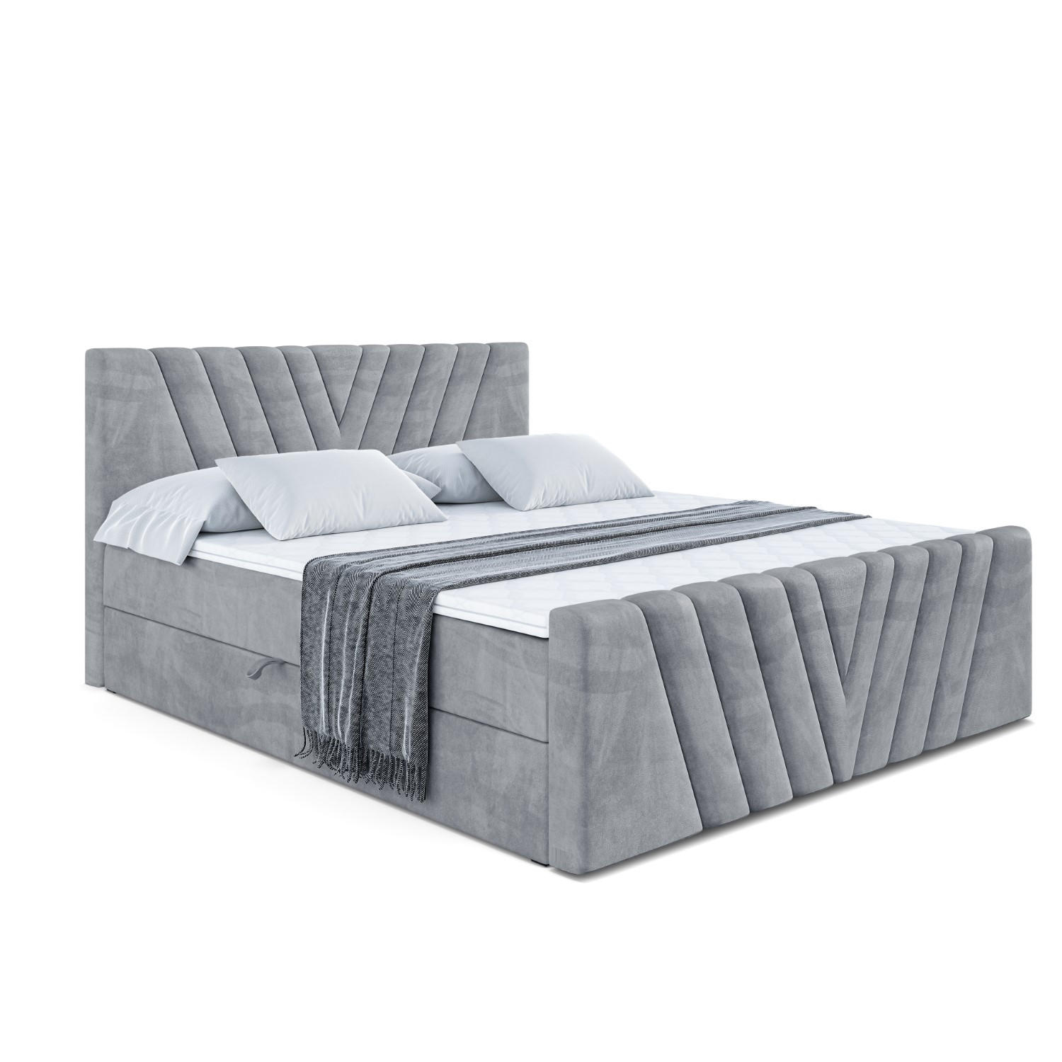ALTDECOR AMERICKÁ postel ERNINA-Z – 160 x 200 cm – H4 – šedá