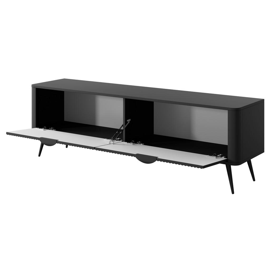 Thumbnail - Masseno Lowboard, Schwarz, Holzwerkstoff, 163.2x51.2x38 cm, Wohnzimmer, Wohnwände, Lowboards, Lowboards stehend