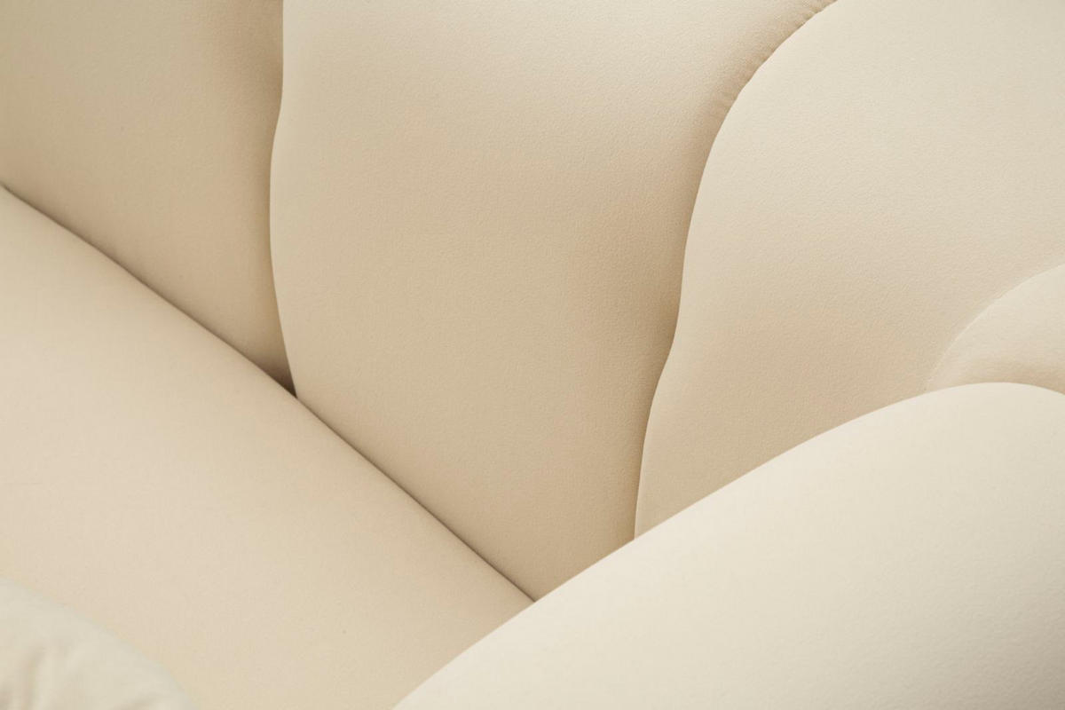 SESSEL Alma Cushion, cremefarben und goldfarben, Polyester, Eukalyptusholz, Kiefernholz, Sperrholz und Metall, 81 x 97 x 71 cm - Goldfarben/Creme, Holz/Holzwerkstoff (81/71/97cm) - Mauro Ferretti