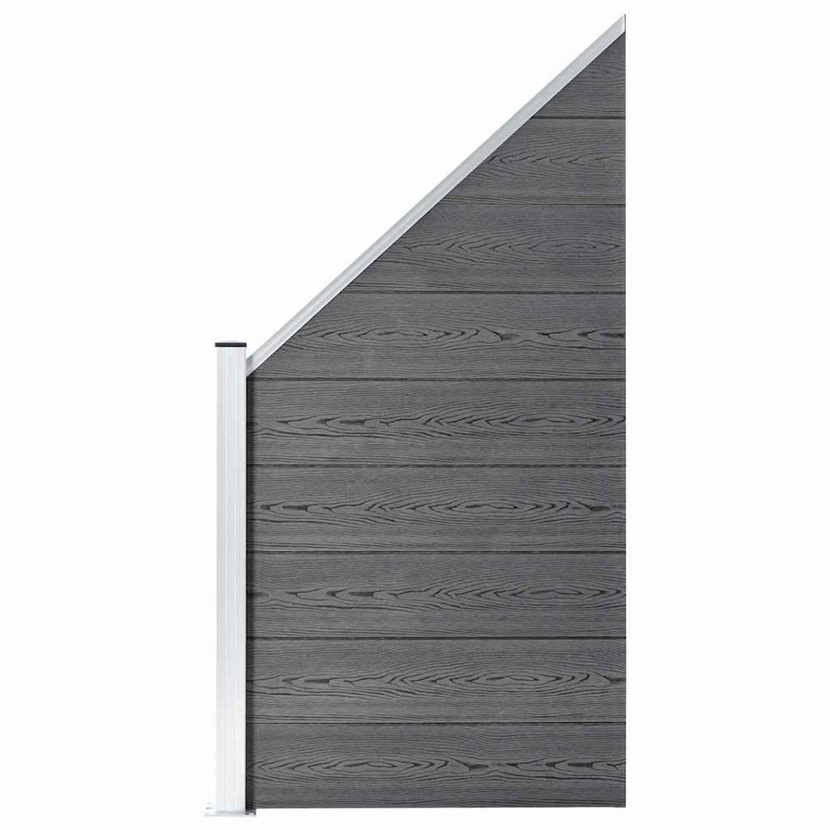 ZAUN_SET WPC 1 Quadrat + 1 Schräge 273/186 Cm Grau - Grau, Holzwerkstoff (273/186cm) - vidaXL