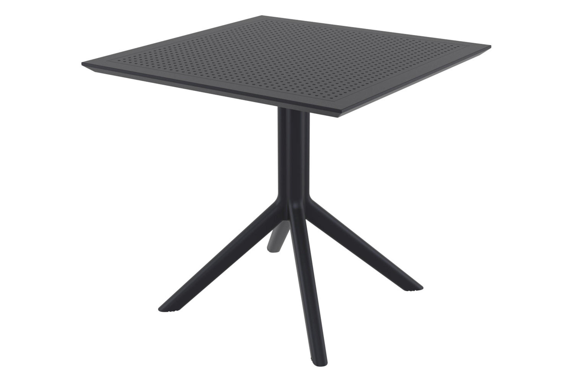 TPFGarden Gartentisch Schwarz 80x80x74 cm