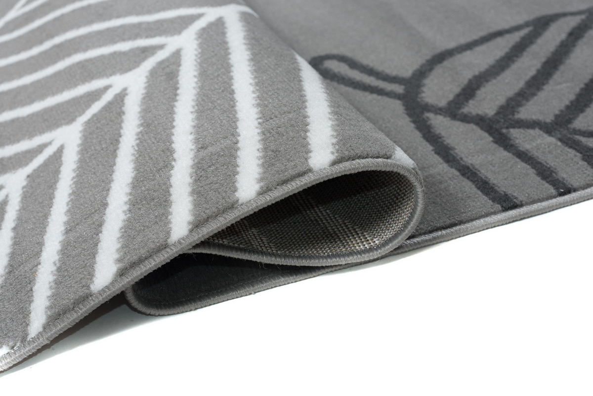 TEPPICH LUXURY Grau Floral Blatt 200/300 cm - Grau, Textil (200/300cm) - Tapiso