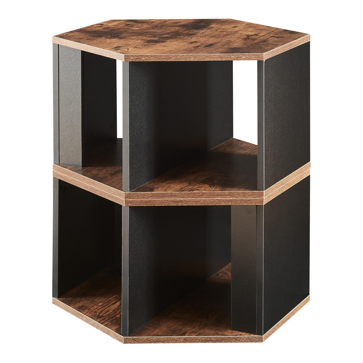 COUCHTISCH-SET 2 TLG. Molde - Walnussfarben/Schwarz, Holzwerkstoff (53/60/32cm) - [en.casa]