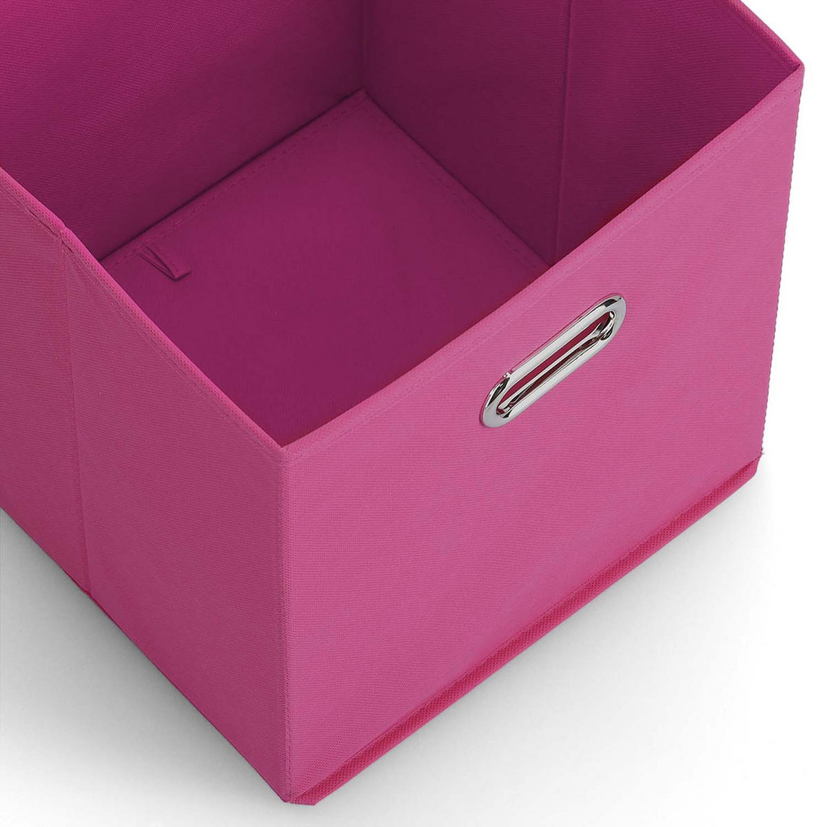 AUFBEWAHRUNGSBOXEN mit Griff, 12 Stück - Vlies, Pink - Pink, Textil (32/32cm) - Zeller Present