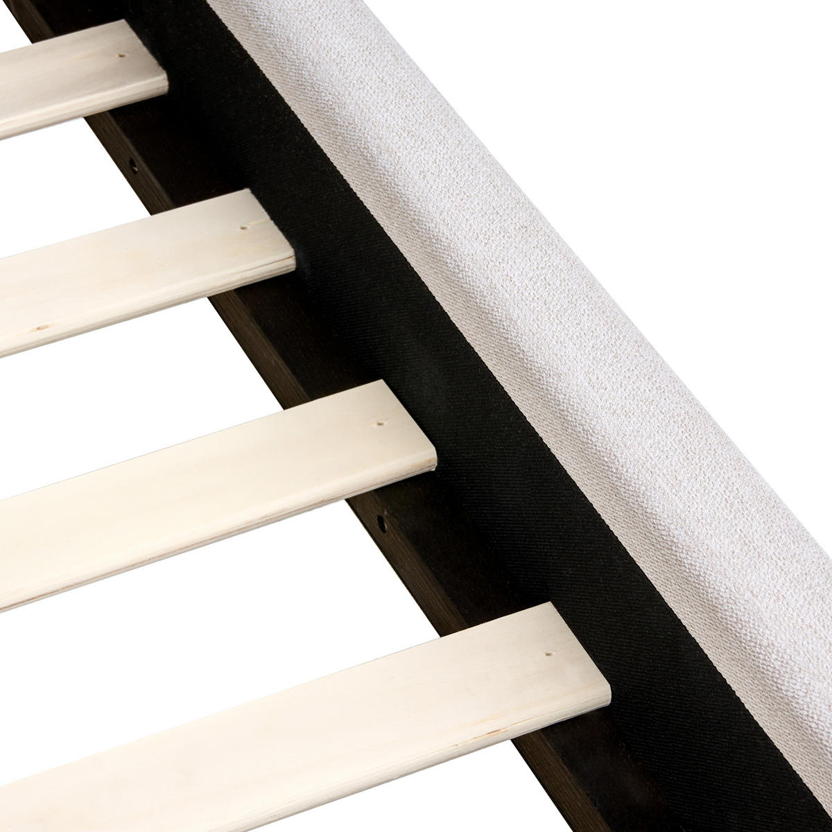 BETT mit Lattenrost 160/200 cm Cremeweiß Vaucluse - Weiß, Textil (160/200cm) - Beliani