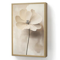 NÁSTĚNNÁ LAMPA S AKUMULÁTOREM Květina - béžová - barva - stín 40x60 cm - béžová, kompozitní dřevo (40/60/8cm) - OnlyWow