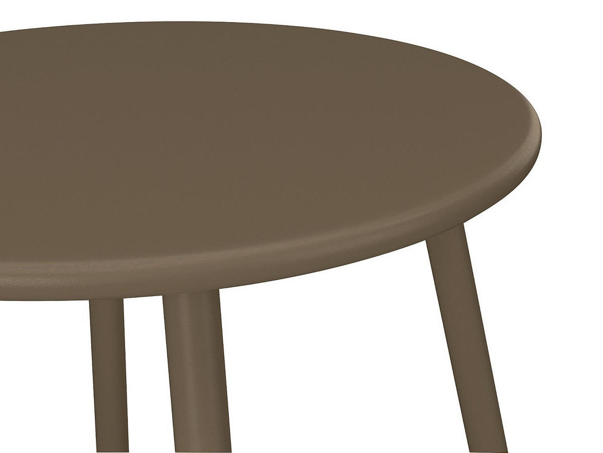 GARTENBEISTELLTISCH - 1 -Sitzer - Stahl - taupe - MIRMANDE - Braun, Metall (50/50/44.5cm) - Vente-Unique