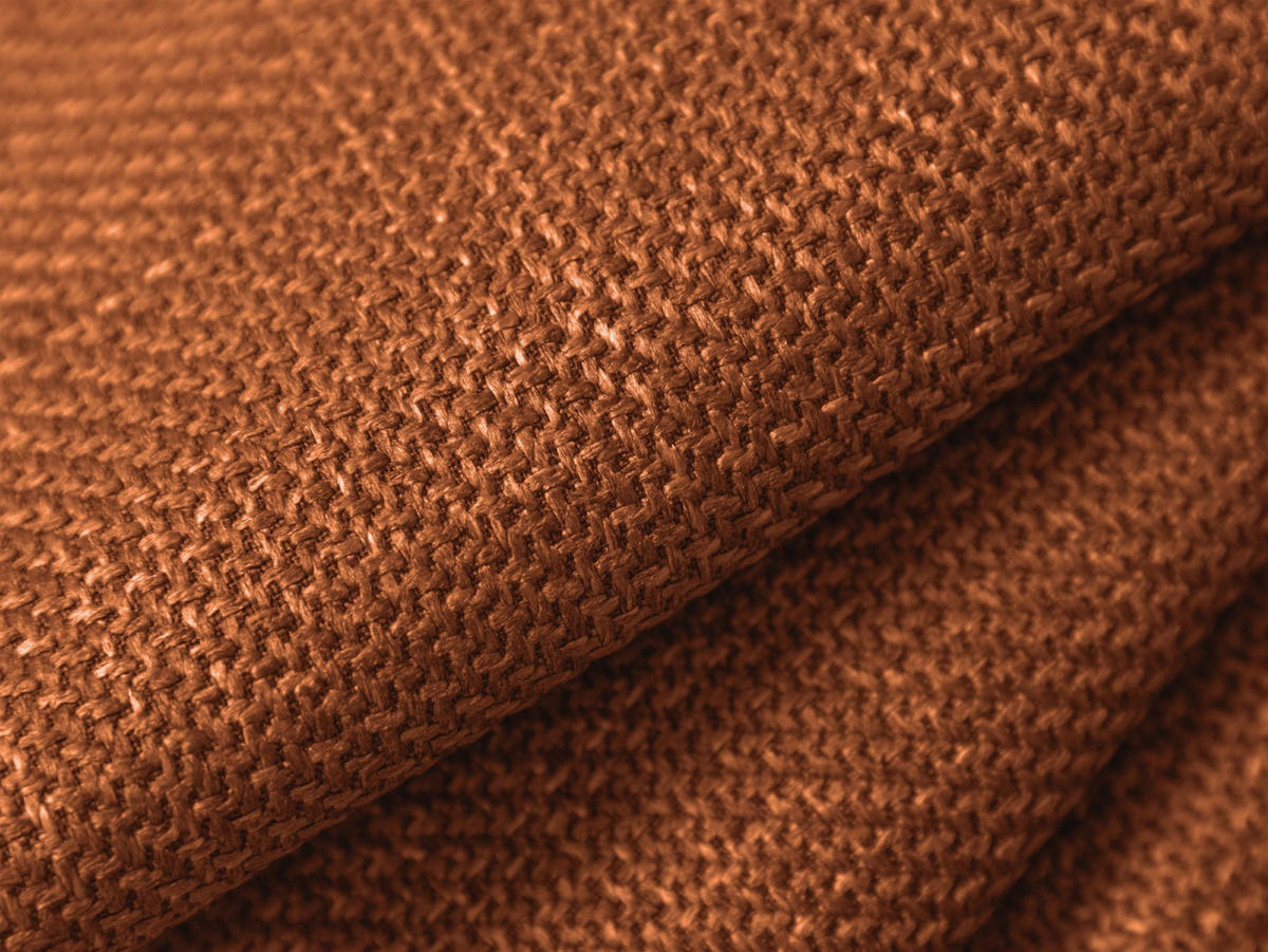 ECKSOFA ausklappbar links mit Container Gloria aus strukturiertem Stoff ziegelrot 4 Sitzplätze - Orange, Textil (260/170cm) - Micadoni