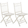 KLAPPSTUHL Asiri - 2er Set - antik-creme - Naturfarben, Metall (40/43/95cm) - TPFLiving