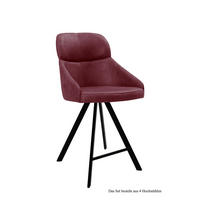 THEKENSTUHL drehbar (4er-Set) Diljana 52x99x63 Schwarz/Marsala - Brombeere/Schwarz, Kunststoff (63/99/52cm) - 58aufmkessel