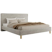 ČALÚNENÁ POSTEĽ LUMARO CLASSIC 140/200 - Svetlosivá Štruktúrovaná látka - Matrac Foam - svetlosivá/jadrový buk, drevo/textil (140/200cm) - MKS