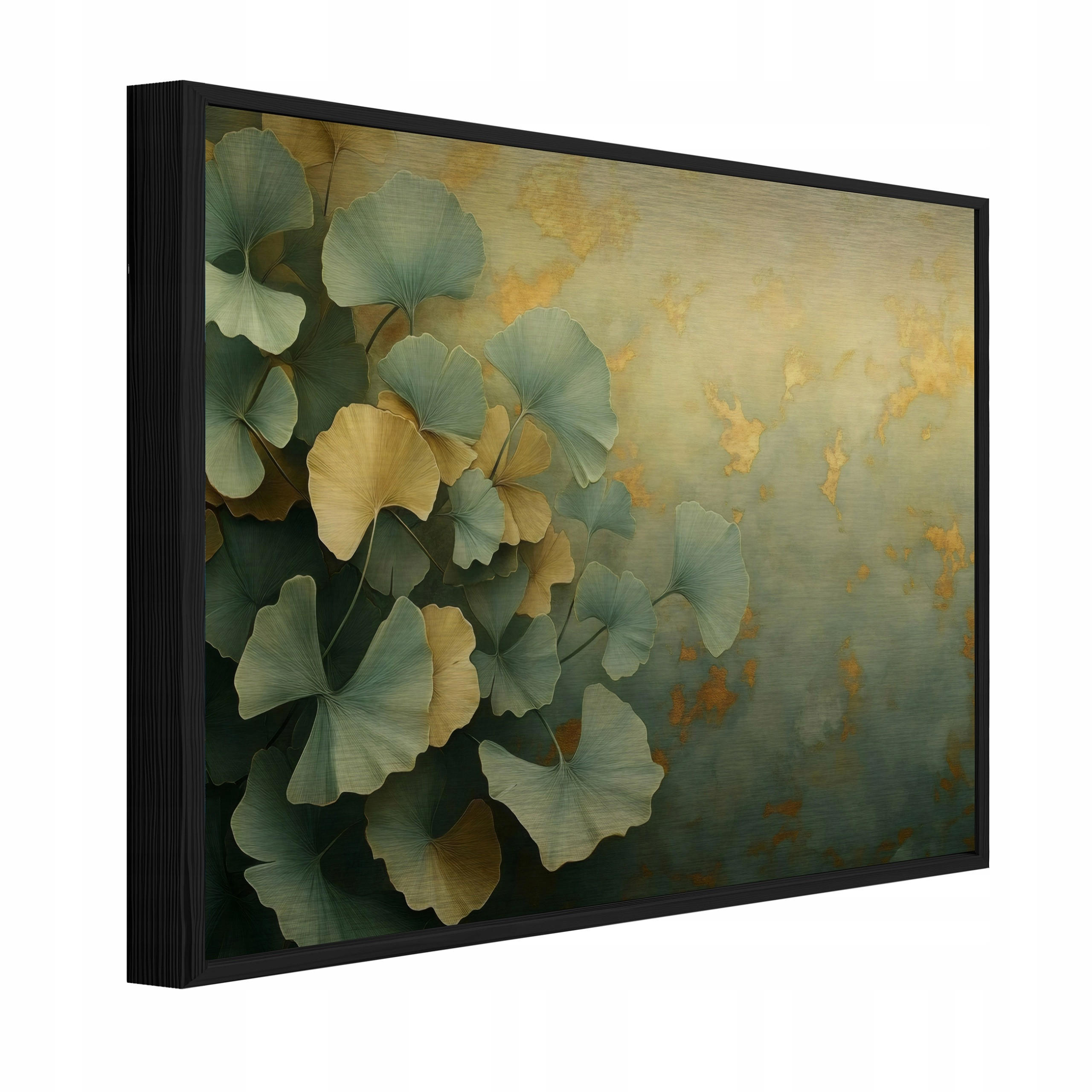 BILDER mit Rahmen Blätter Abstrakt Grün 150x100 cm - Multicolor, Metall (150/100cm) - Wallarena