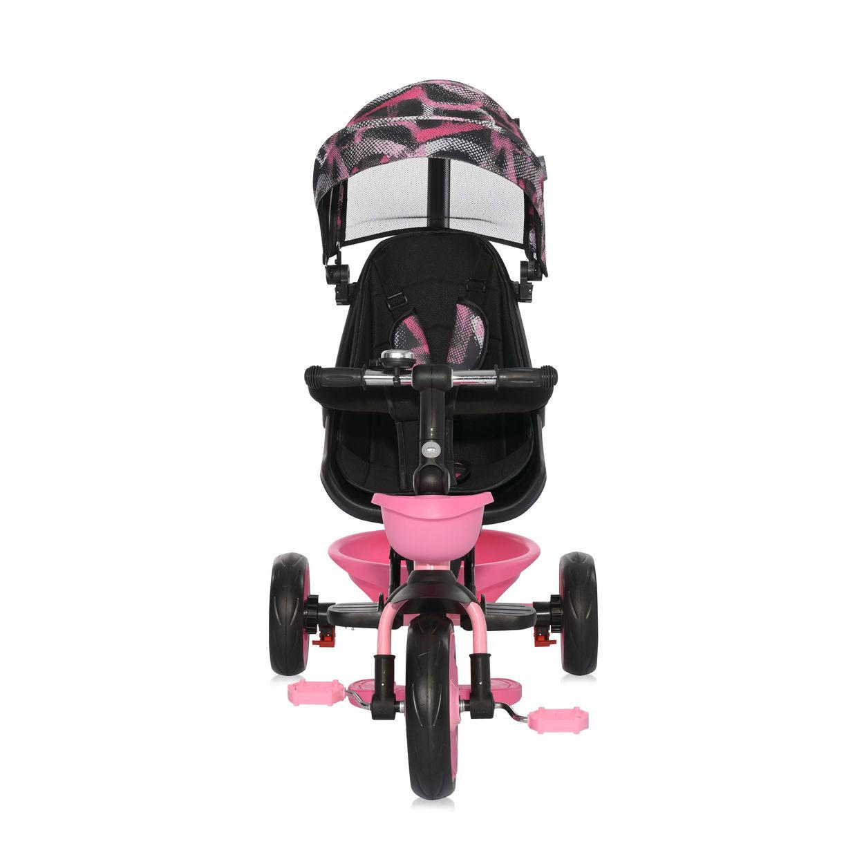 DREIRAD Voyage EVA-Reifen rosa Schiebestange Klingel verstellbare Rückenlehne - Rosa, Metall (89/54/92cm) - Lorelli