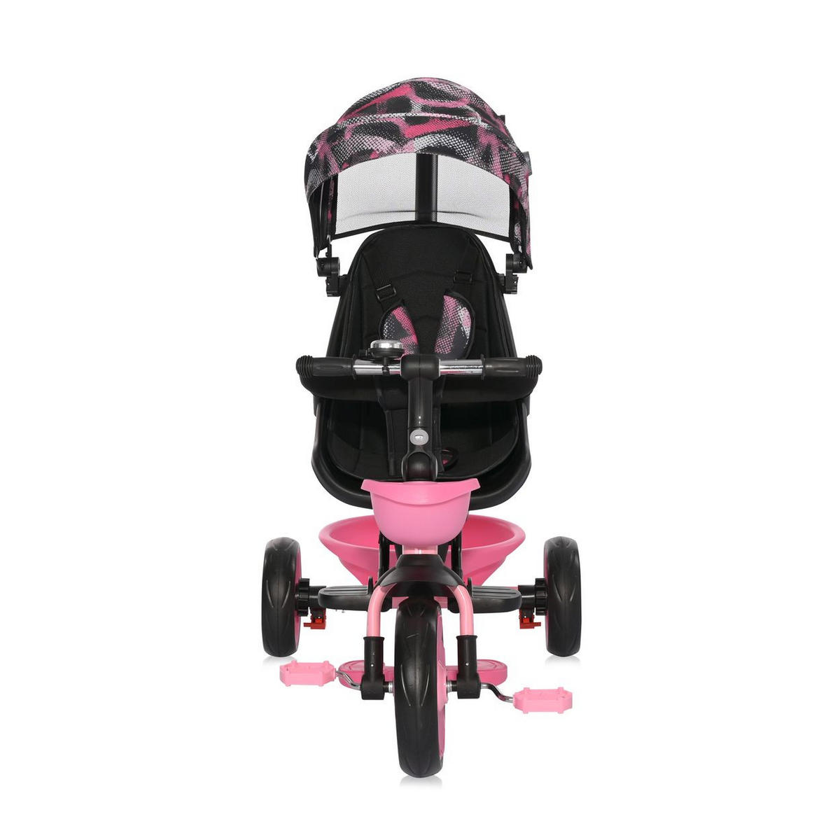 DREIRAD Voyage EVA-Reifen rosa Schiebestange Klingel verstellbare Rückenlehne - Rosa, Metall (89/54/92cm) - Lorelli