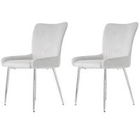 ESSZIMMERSTUHL 2er-Set Samt Grey mit Metallbeinen - Grau, Metall (47/85/58cm) - Meubliv
