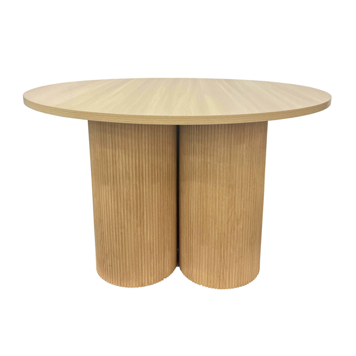 ESSTISCH, helles Holzeffekt - Beige, Holz (120/120/75cm) - Oviala