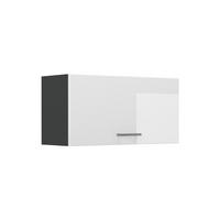 HÄNGESCHRANK R-Line, Weiß Hochglanz/Anthrazit, 80 cm Flach - Weiß Hochglanz/Anthrazit, Holzwerkstoff (80/40/31cm) - Vicco