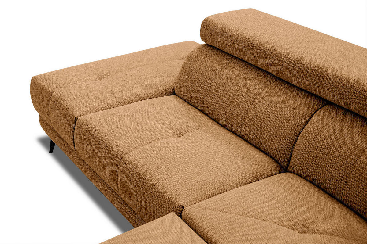 ECKSOFA MORELLO 5-Sitzer, orange - Schwarz/Orange, Holzwerkstoff/Textil (158/269cm) - Courtois Laville