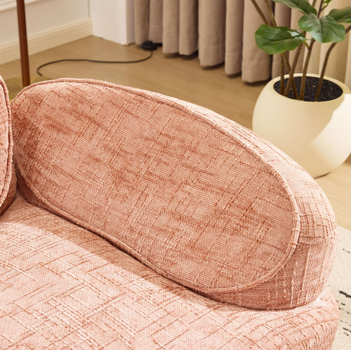 SOFA Zweisitzer gebogen Pink - Pink, Kunststoff (170/65/84cm) - Meubliv