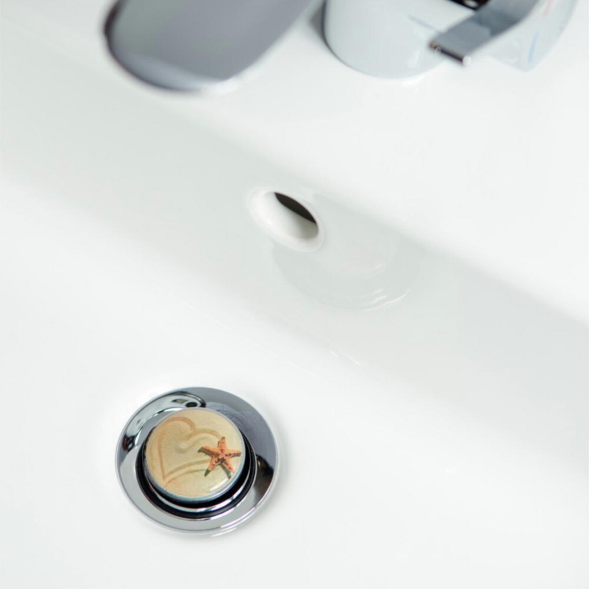 WASCHBECKENSTÖPSEL Sandy - Braun, Kunststoff/Metall (4/7/7cm) - Sanilo