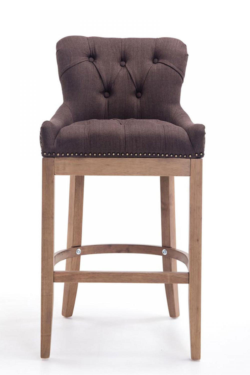 BARHOCKER 2er Set Stoff braun - Naturfarben/Braun, Holz/Textil (55/109/57cm) - CLP