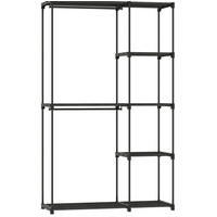KLEIDERSCHRANK 111/185/43 cm Schwarz aus Stahl mit Kleiderstangen und Ablagen - Schwarz, Metall (43/185/111cm) - OKMYHOME