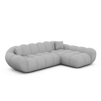 ECKSOFA Liva Hellgrau Echtleder L-Form Rechts - Hellgrau, Leder (160/265cm) - VAROYAL
