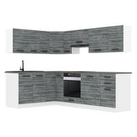 KÜCHE L-Form Janet, ohne Arbeitsplatten, Glamour Wood - Grau, Holz (360/204/60cm) - B BELINI GROUP