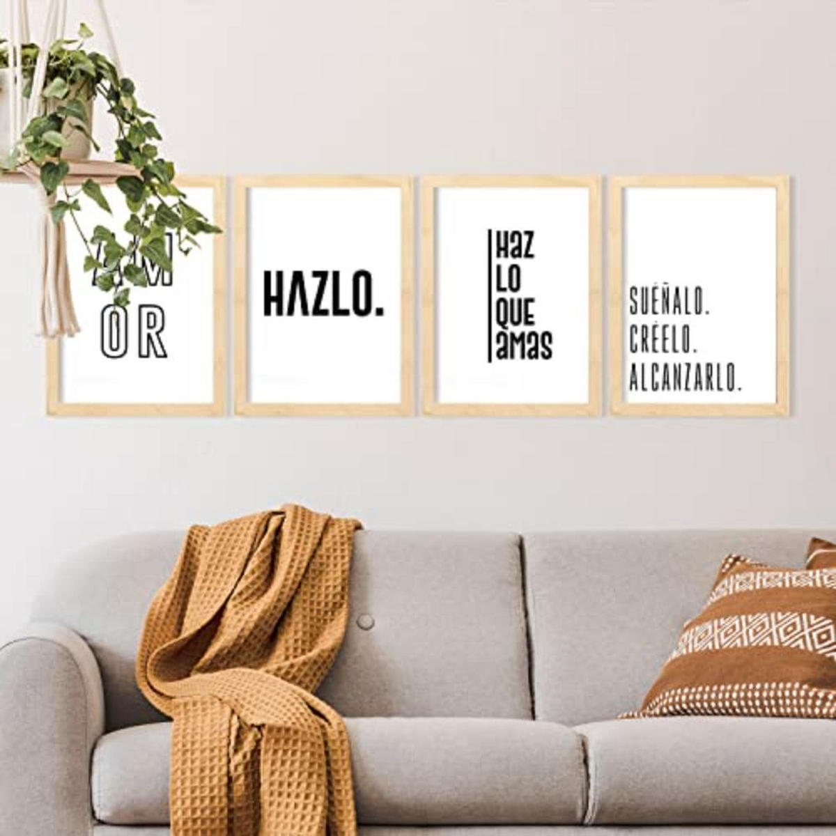 POSTER Set mit 4 Leidenschaft TypografieStil A3 Weißer Rahmen - Weiß, Papier (29.7/3cm) - Nacnic