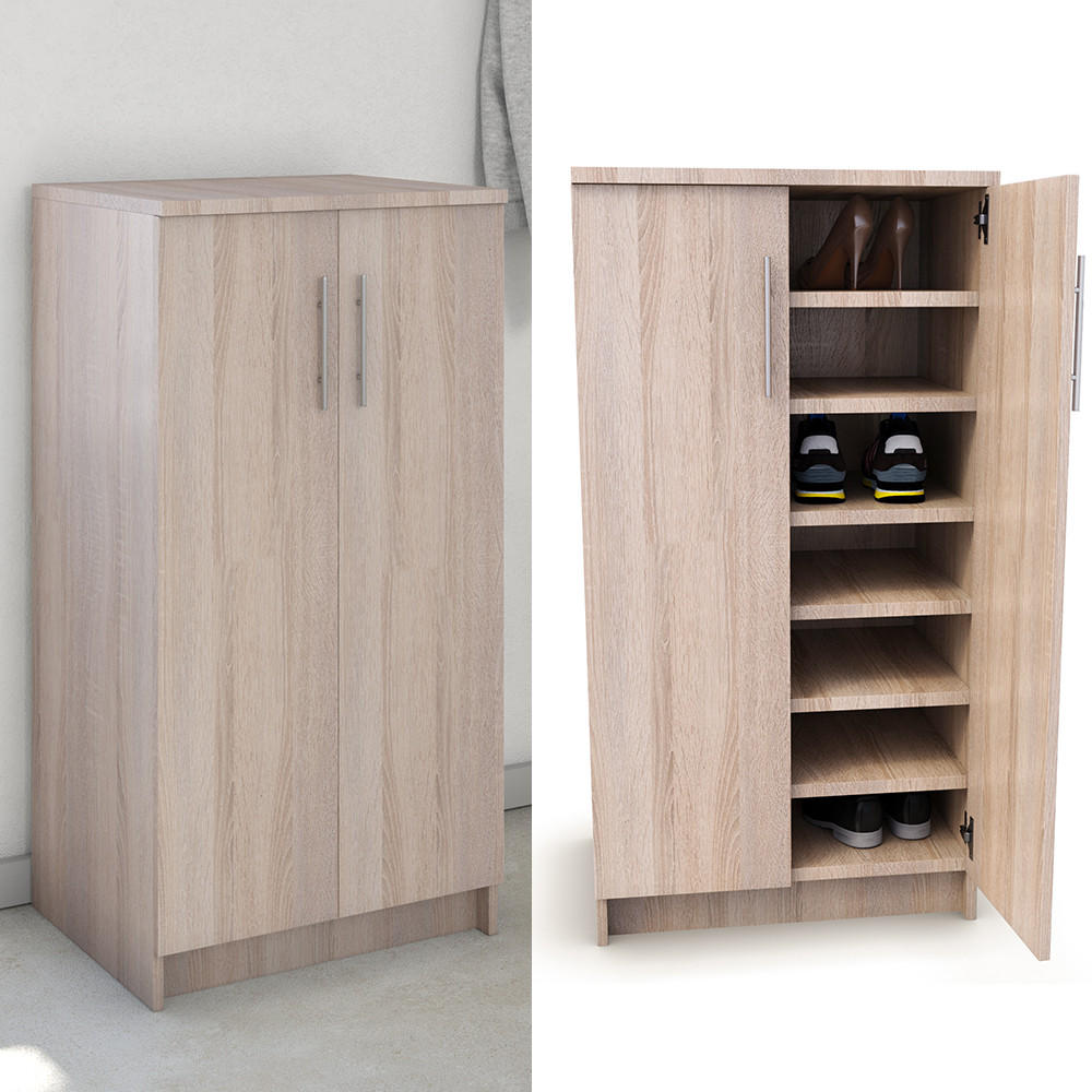 SCHUHSCHRANK Dalia Sonoma 56 x 108 cm - Braun/Sonoma Eiche, Holzwerkstoff (56/108/40cm) - Vicco