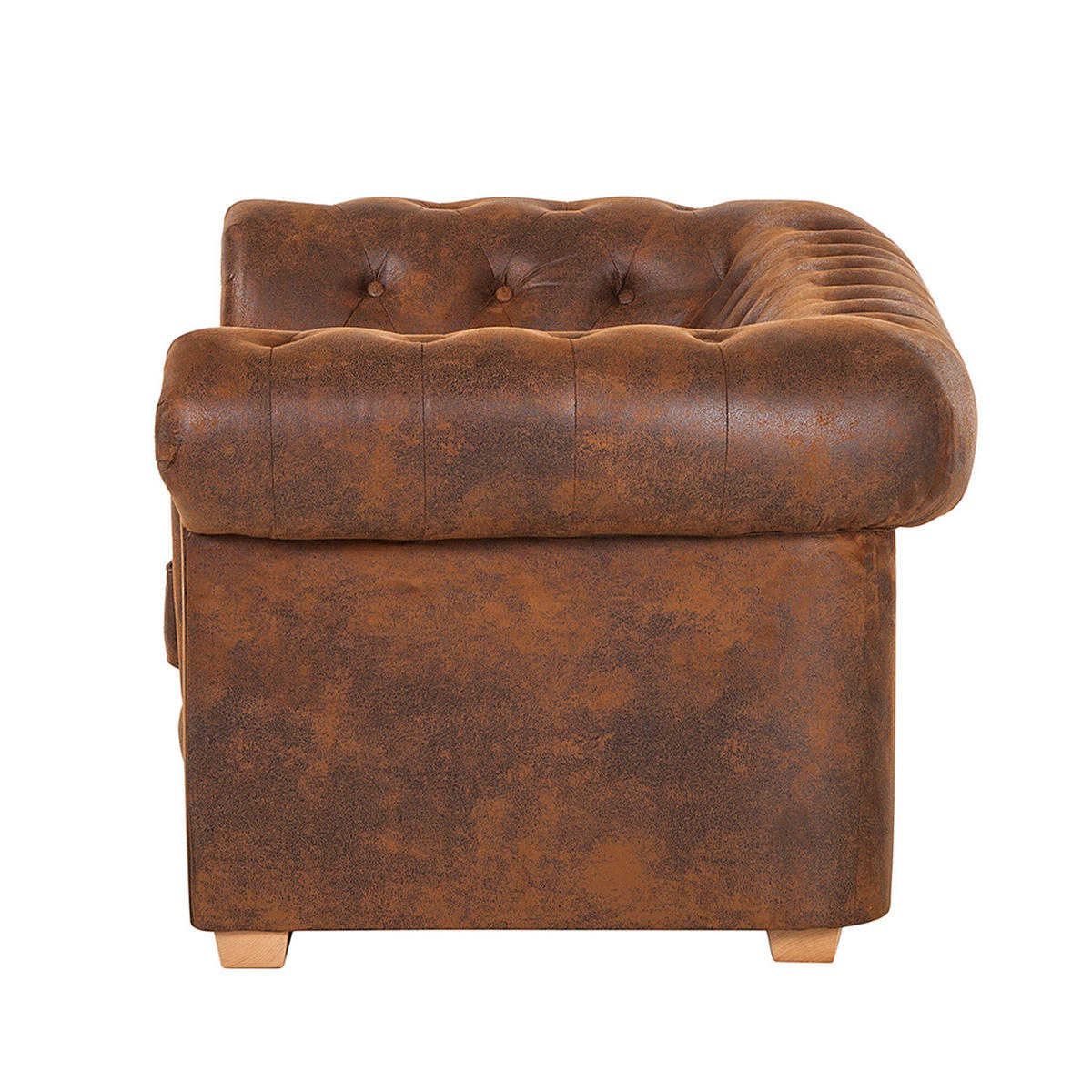 2-SITZER SOFA - Antiklederlook - Braun - Braun, Textil (180/74/94cm) - home24