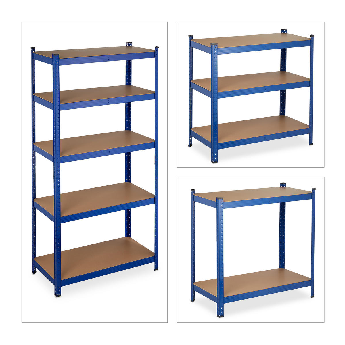 SCHWERLASTREGAL - Multicolor, Holzwerkstoff/Kunststoff (90/180/45cm) - Relaxdays