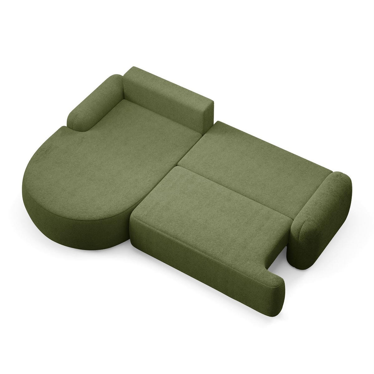 ECKSOFA CLEO mit Schlaffunktion Version Linke QUELLE 38 - Grün, Kunststoff (264/172cm) - Lookway