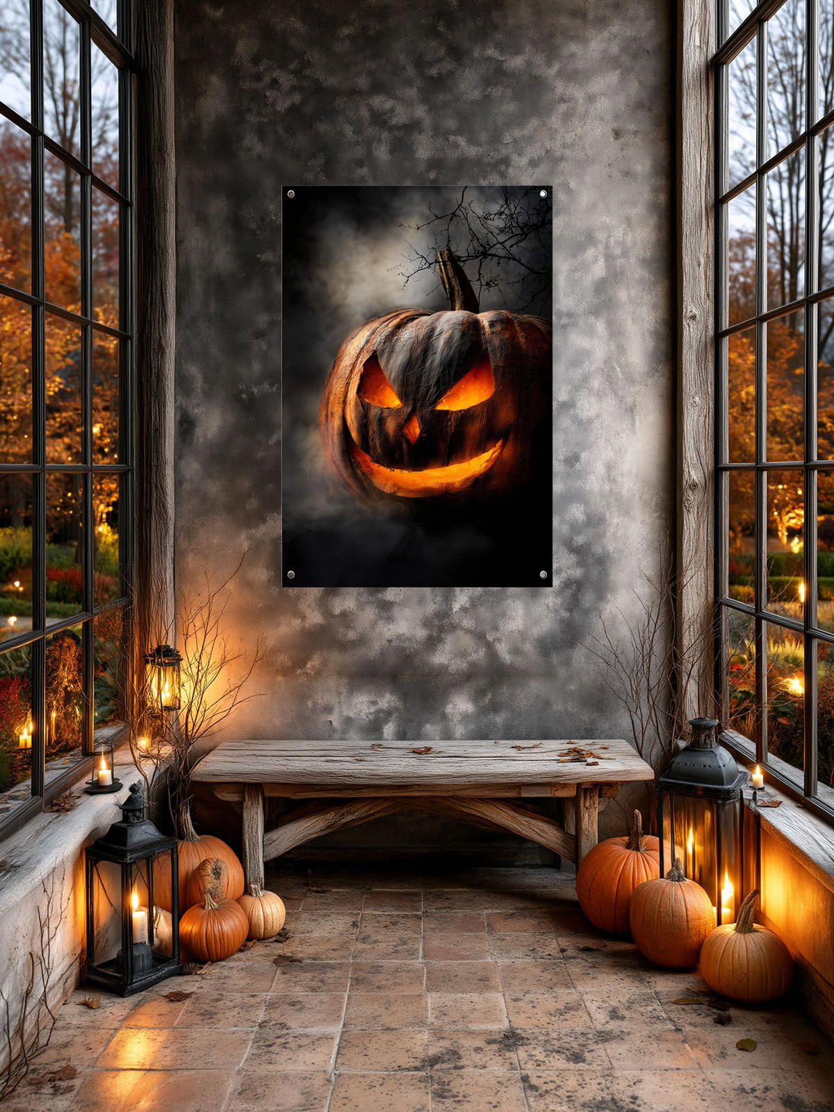 GARTEN-POSTER 60x90 cm Halloween-Deko Kürbis - Orange, Kunststoff (60/90/2cm) - artissimo