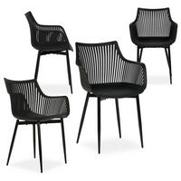 GARTENSTÜHLE VIOLETTA 4er-Set schwarz - Schwarz, Textil (55/86/53cm) - IDIMEX