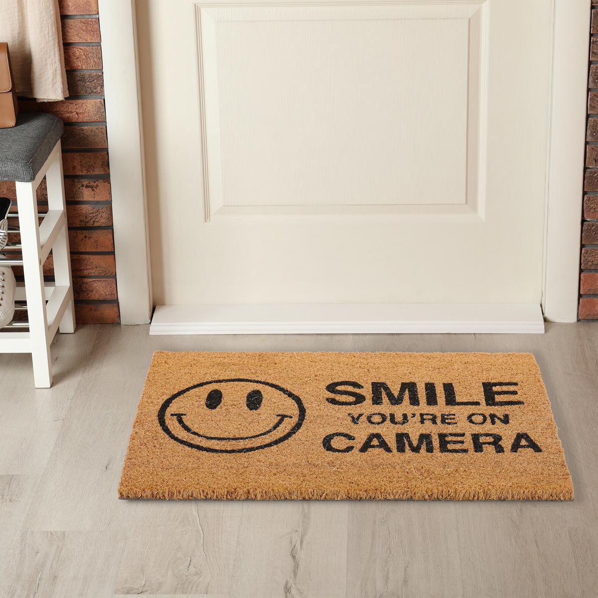 FUSSMATTE - Hellbraun, Kunststoff/Textil (60/40cm) - Relaxdays