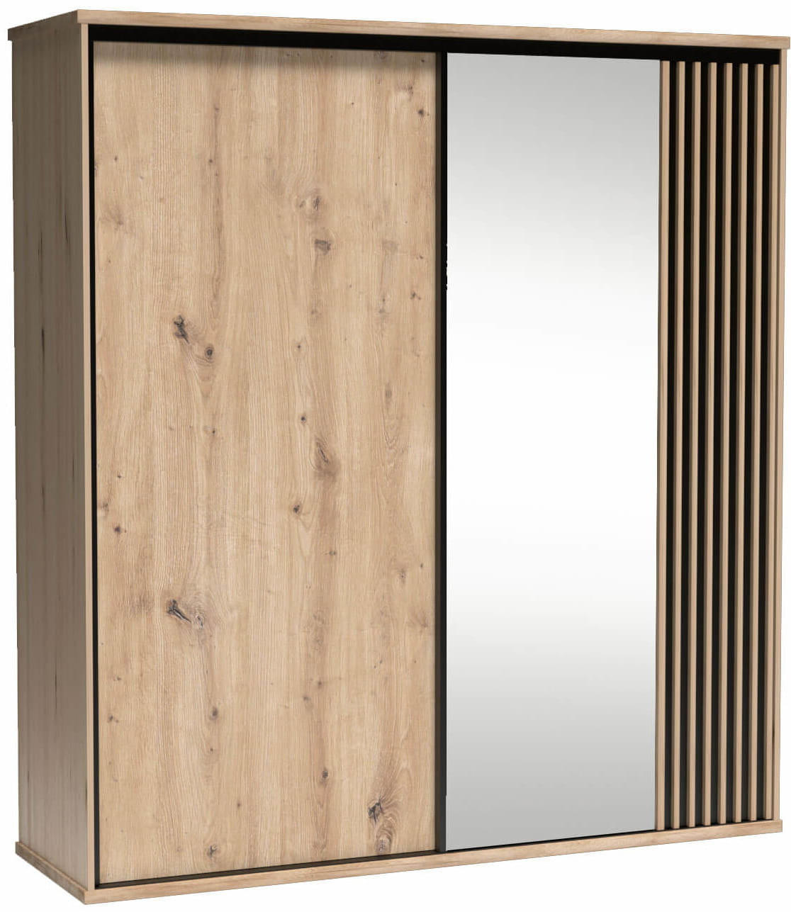 Meblini Schiebetürenschrank Eiche Artisan 199x216x60 cm